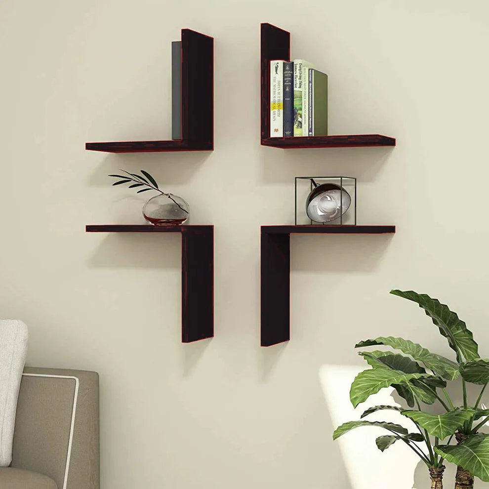 New L shaped Wall Shelves (set of 4) wall decoration shelves floating shelves display rack home tier office decorate