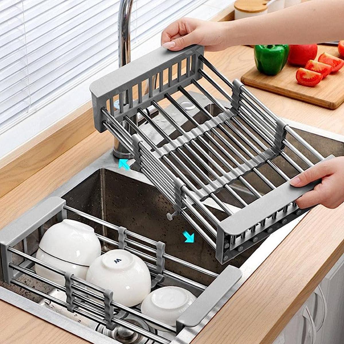 Adjustable Over-The-Sink Strainer Basket